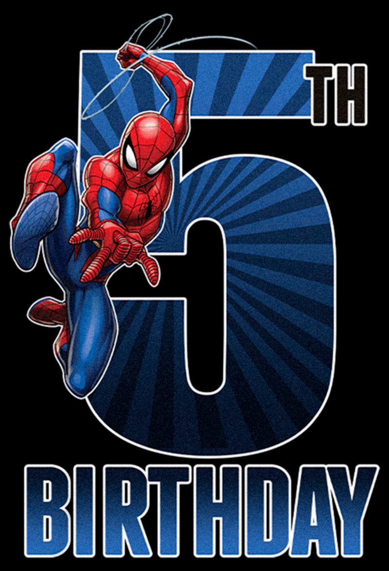 Girl's Marvel Spider-Man Swinging 5th Birthday T-Shirt