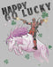 Men's Marvel Deadpool St. Patrick's Day Happy Go Lucky Unicorn Long Sleeve Shirt