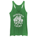 Women's Marvel St. Patrick's Day Hulk Incredibly Lucky Clover Racerback Tank Top