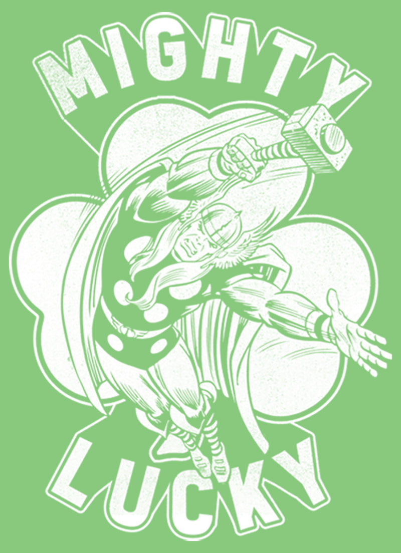 Girl's Marvel St. Patrick's Day Thor Mighty Lucky Clover T-Shirt