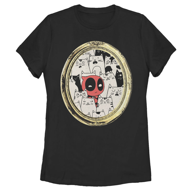 Women's Marvel Deadpool Cats Animated Frame T-Shirt