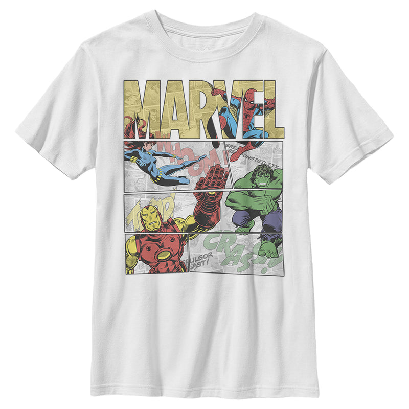 Boy's Marvel Heroic Comic Strip T-Shirt