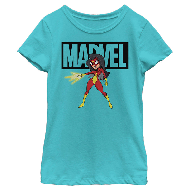 Girl's Marvel Animated Spider-Woman Logo T-Shirt