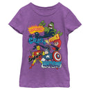 Girl's Marvel Animated Avengers Sound Effects T-Shirt