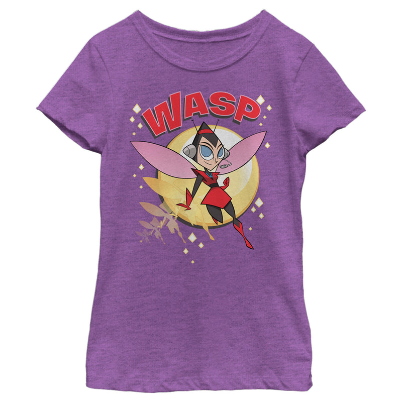 Girl's Marvel Animated Retro Wasp T-Shirt