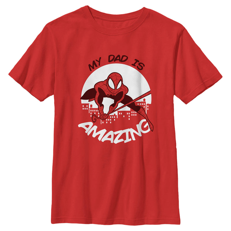 Boy's Marvel Dad You're Amazing Like Spider-Man T-Shirt