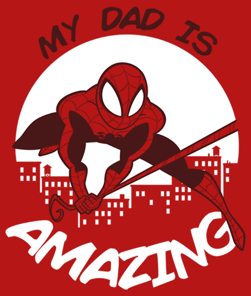 Girl's Marvel My Dad is Amazing Cartoon Spider-Man T-Shirt