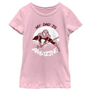 Girl's Marvel My Dad is Amazing Cartoon Spider-Man T-Shirt