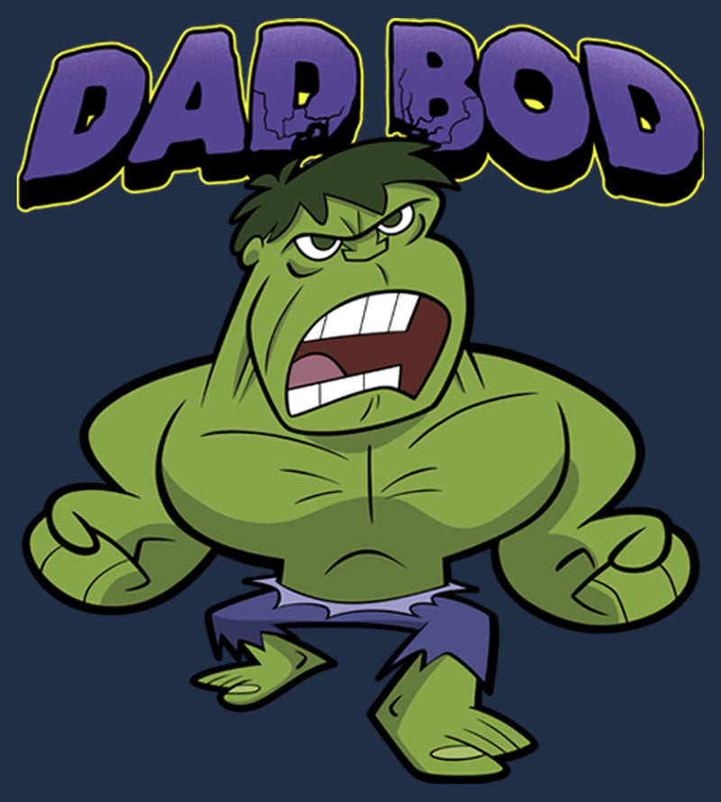 Men's Marvel Dad Bod Cartoon Hulk Long Sleeve Shirt