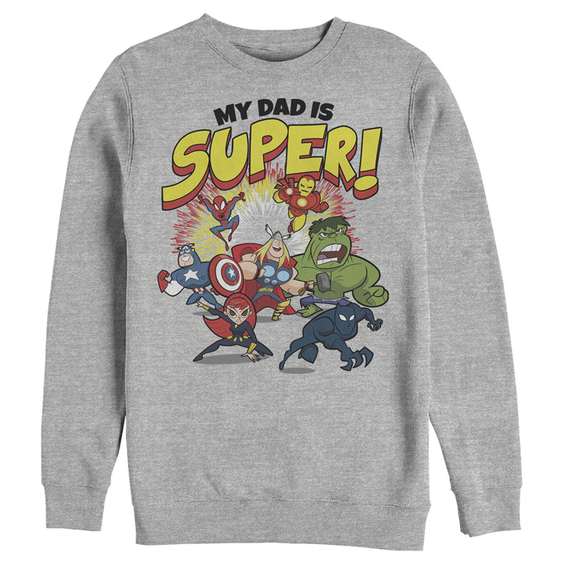 Men's Marvel My Dad is Super Cartoon Avengers Sweatshirt