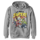 Boy's Marvel My Dad is Super Cartoon Avengers Pull Over Hoodie