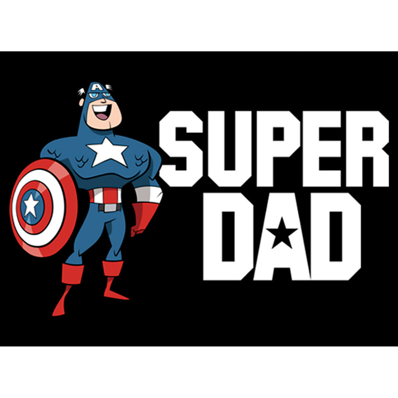 Men's Marvel Super Dad Cartoon Captain America T-Shirt