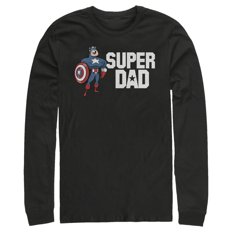 Men's Marvel Super Dad Cartoon Captain America Long Sleeve Shirt