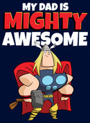 Boy's Marvel My Dad is Mighty Awesome Cartoon Thor T-Shirt