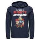 Men's Marvel My Dad is Mighty Awesome Cartoon Thor Pull Over Hoodie