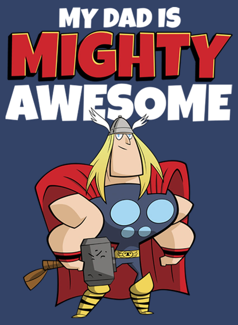 Boy's Marvel My Dad is Mighty Awesome Cartoon Thor Pull Over Hoodie