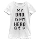 Girl's Marvel Avengers My Dad is My Hero T-Shirt