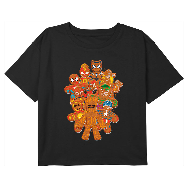 Girl's Marvel Christmas Gingerbread Avengers T-Shirt