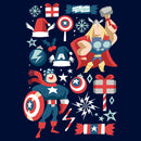 Boy's Marvel Christmas Festive Hero Icons T-Shirt