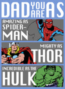 Boy's Marvel Dad You Are as Amazing as Spider-Man Mighty as Thor Incredible as the Hulk Performance Tee