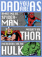 Boy's Marvel Dad You Are as Amazing as Spider-Man Mighty as Thor Incredible as the Hulk Performance Tee