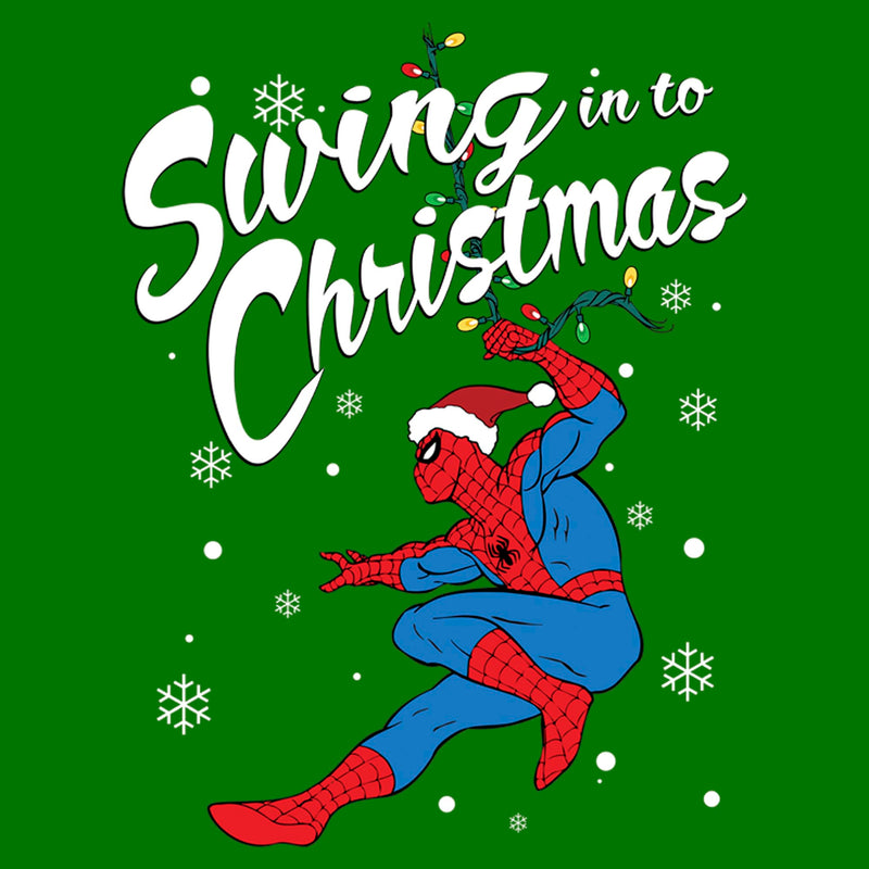 Men's Marvel Spider-Man Swinging To Christmas T-Shirt