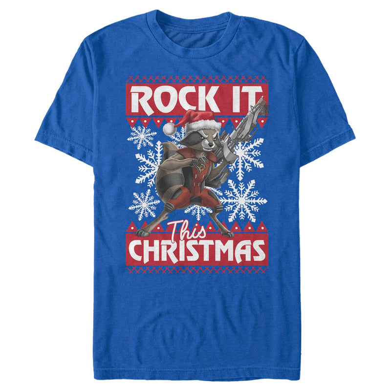 Men's Marvel Rocket Christmas Rock It T-Shirt