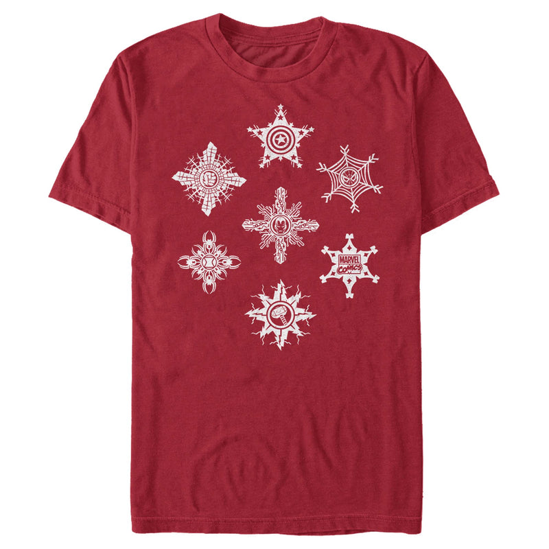 Men's Marvel Logo Snowflakes T-Shirt