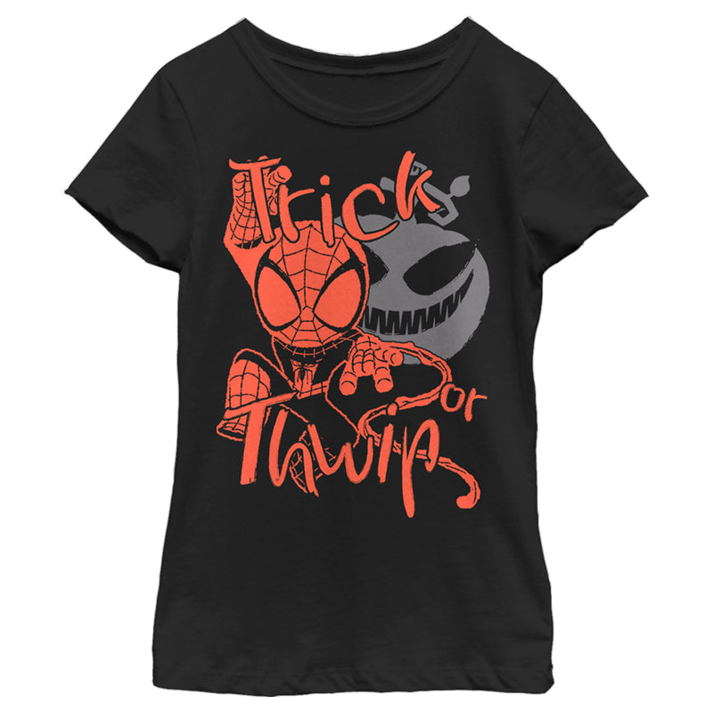 Girl's Marvel Halloween Spider-Man Trick Or Thwip T-Shirt