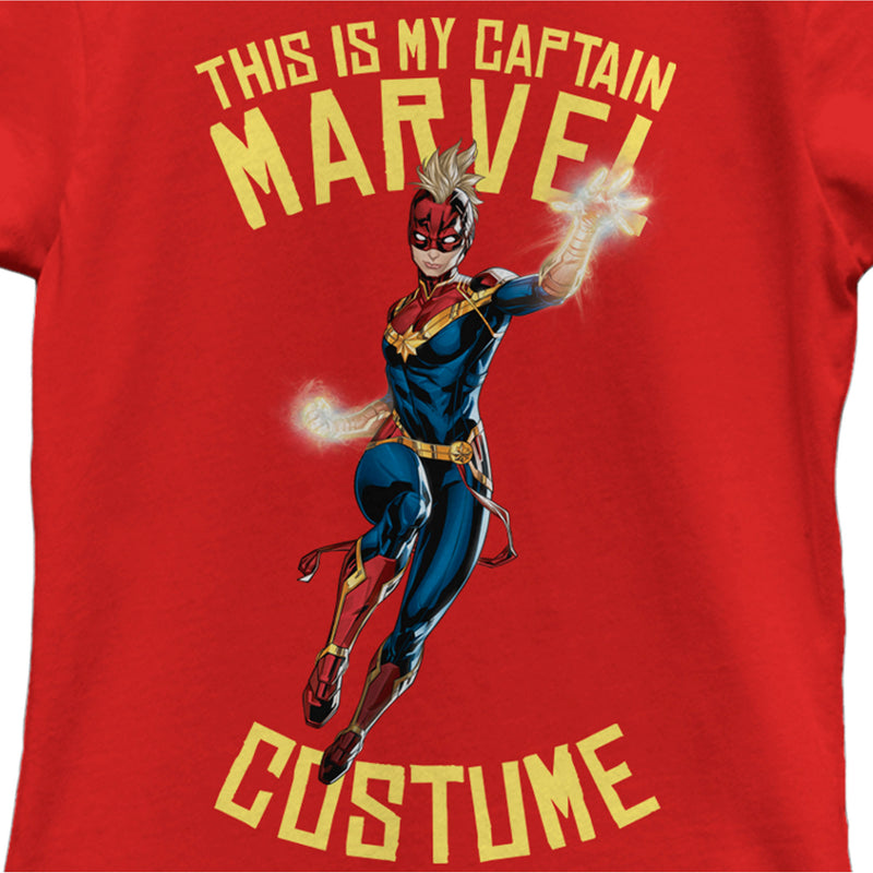 Girl's Marvel Halloween This is my Captain Marvel Costume T-Shirt