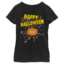 Girl's Marvel Spider-Man Jack-O'-Lantern Happy Halloween T-Shirt