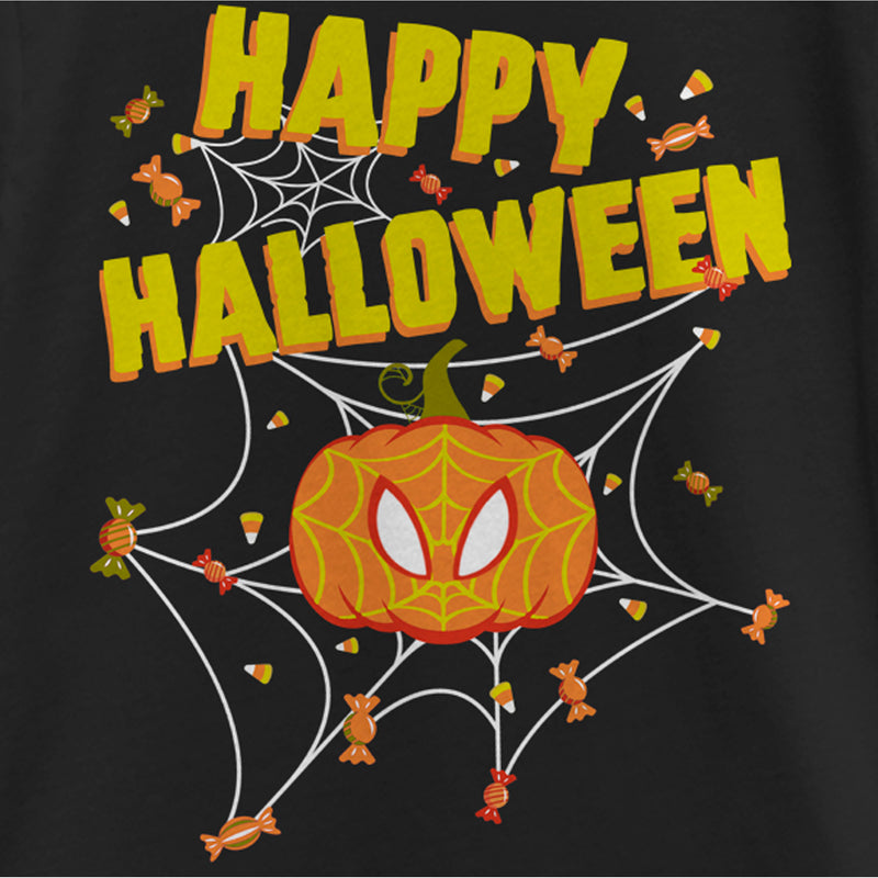 Girl's Marvel Spider-Man Jack-O'-Lantern Happy Halloween T-Shirt