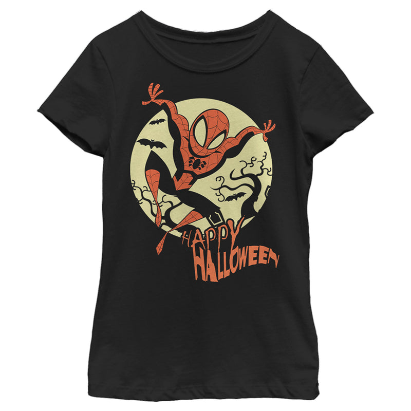 Girl's Marvel Spider-Man Happy Halloween T-Shirt