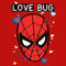 Junior's Marvel Spider-Man Candy Heart Love Bug T-Shirt