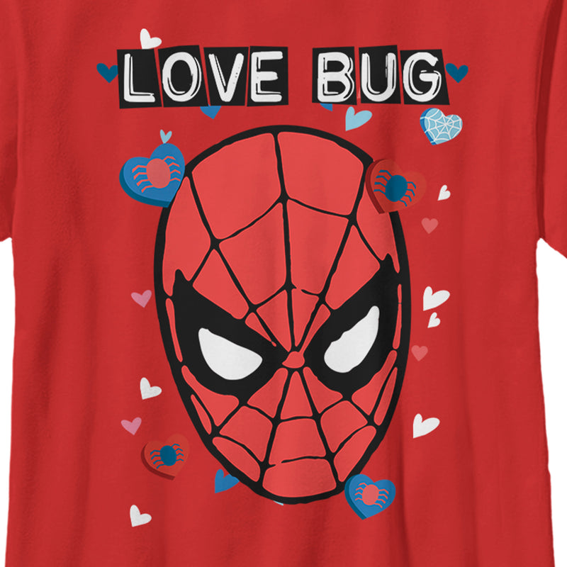 Boy's Marvel Spider-Man Candy Heart Love Bug T-Shirt