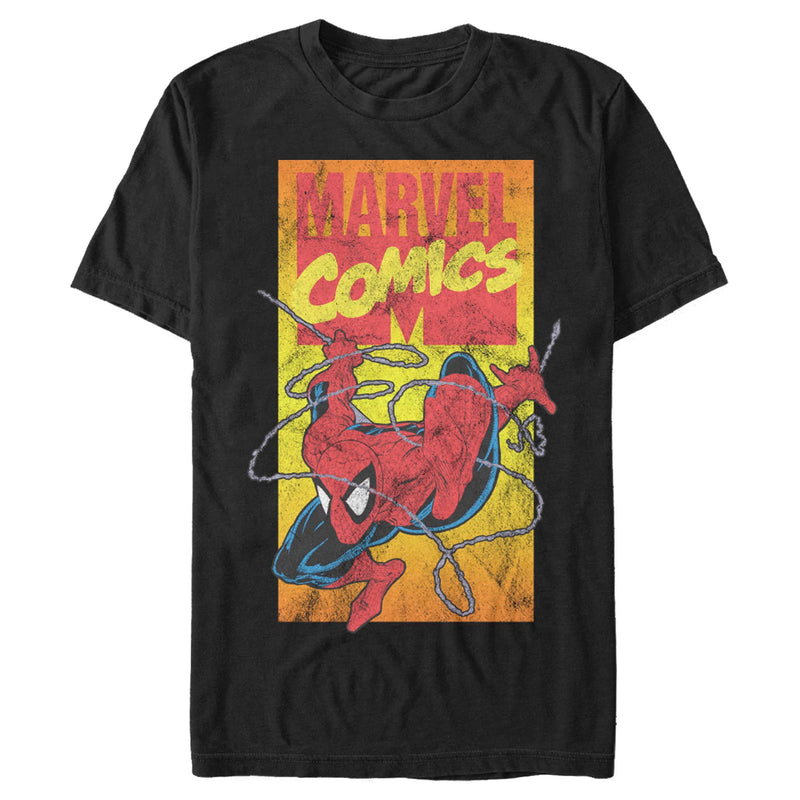 Men's Marvel Spider-Man Distressed Comic Cover T-Shirt