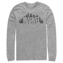 Men's Marvel Logo Skyline Long Sleeve Shirt