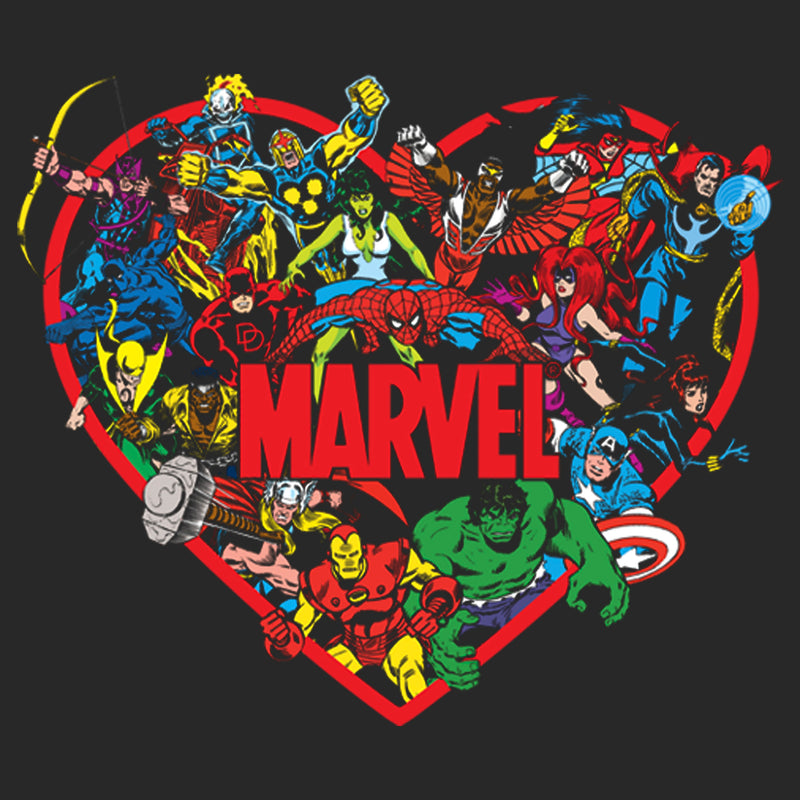 Women's Marvel Heroes Unite Heart T-Shirt