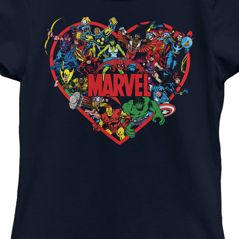 Girl's Marvel Hero Heart T-Shirt