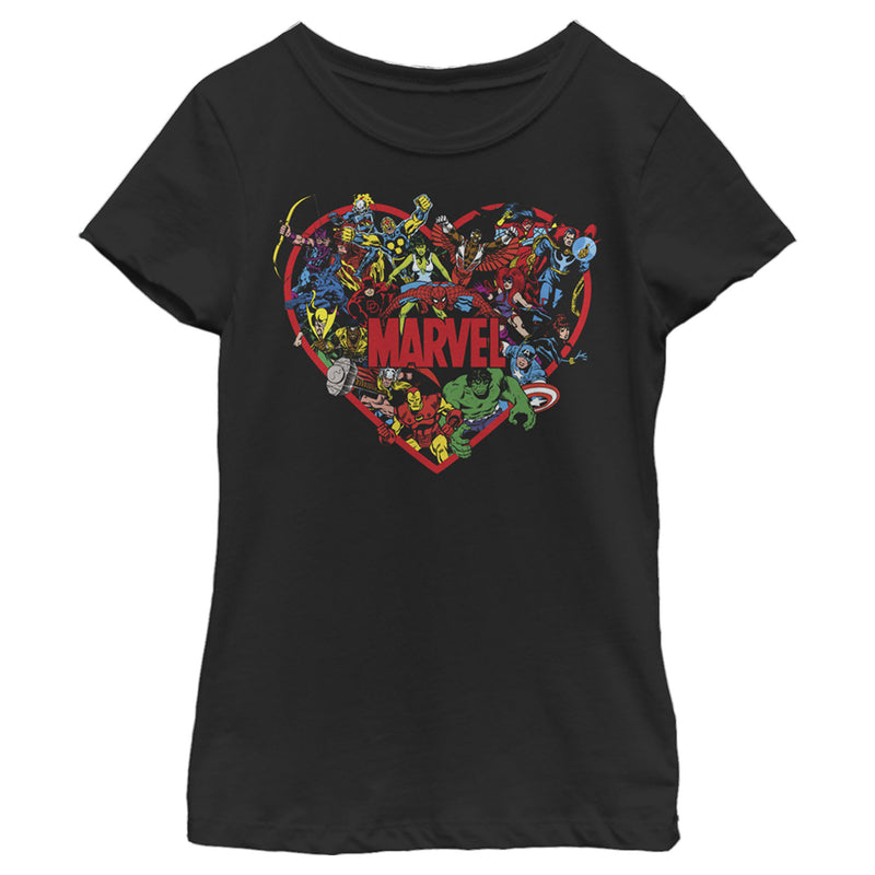 Girl's Marvel Hero Heart T-Shirt