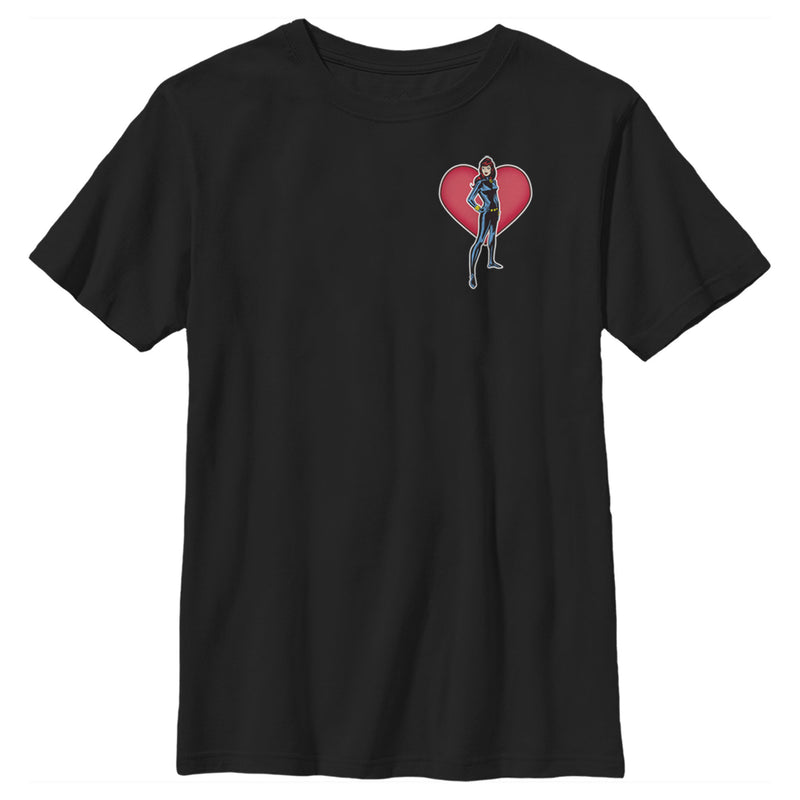 Boy's Marvel Black Widow Heart Pocket T-Shirt