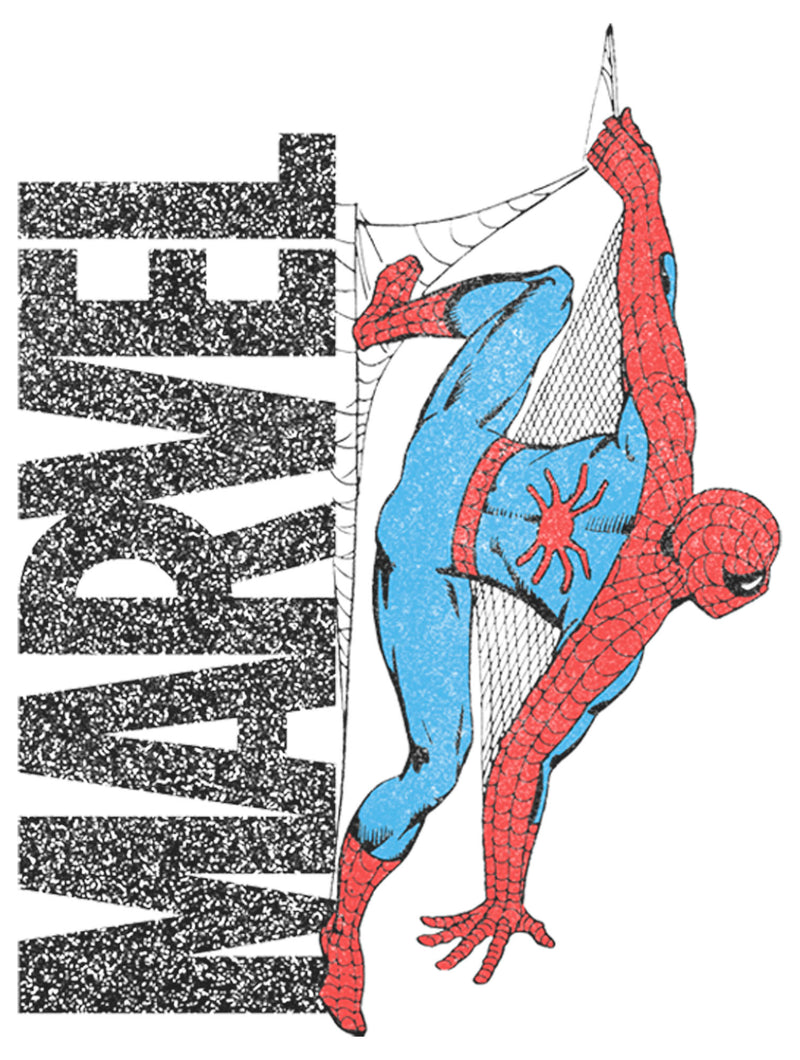 Men's Marvel Spider-Man Fuzzy Logo Web T-Shirt