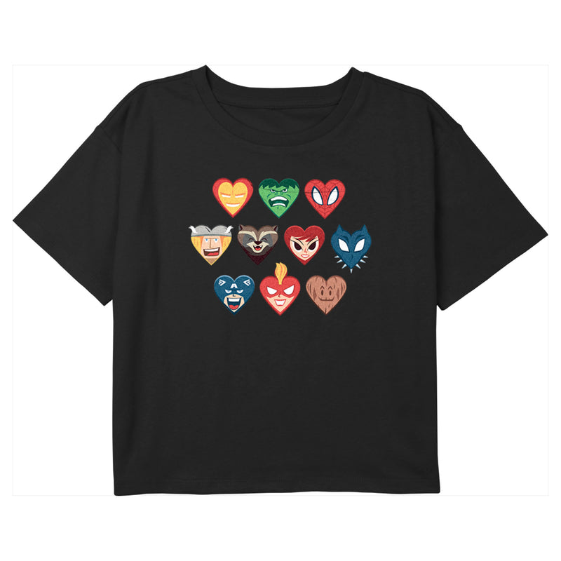 Girl's Marvel Superhero Hearts T-Shirt