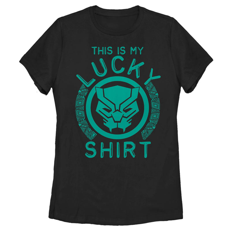 Women's Marvel St. Patrick's Day Black Panther Lucky Shirt T-Shirt