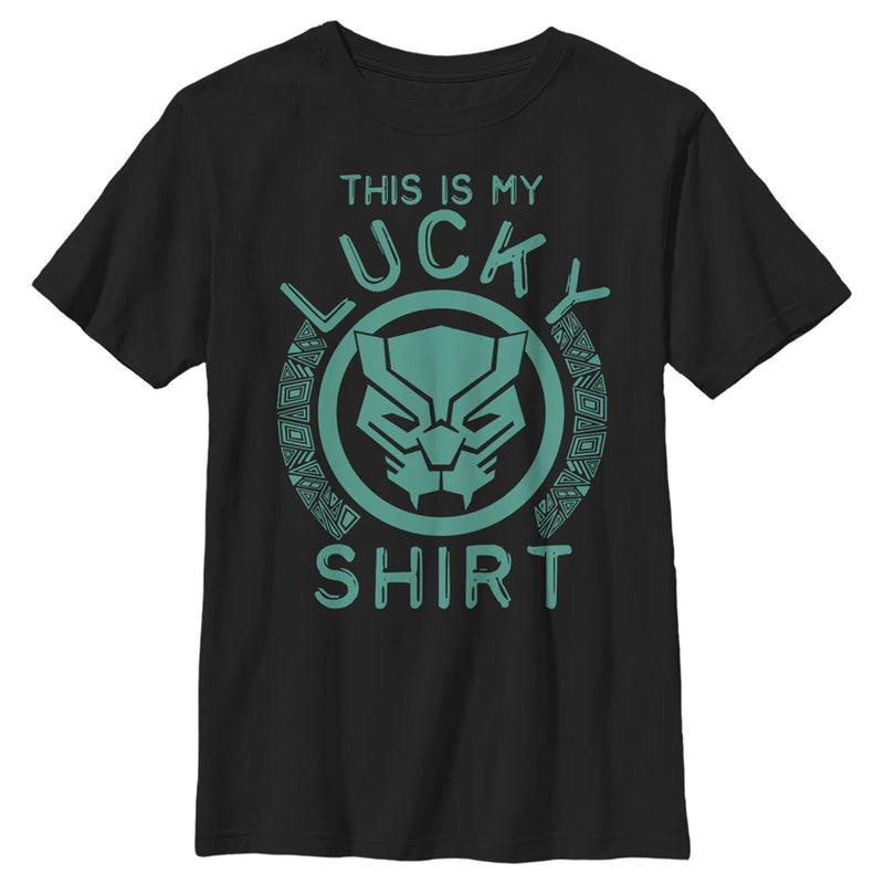 Boy's Marvel St. Patrick's Day Black Panther Lucky Shirt T-Shirt