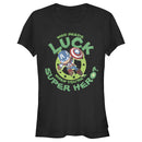 Junior's Marvel St. Patrick's Day Captain America Who Needs Luck T-Shirt