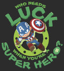 Women's Marvel St. Patrick's Day Captain America Who Needs Luck T-Shirt