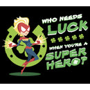 Junior's Marvel St. Patrick's Day Captain Marvel Who Needs Luck T-Shirt