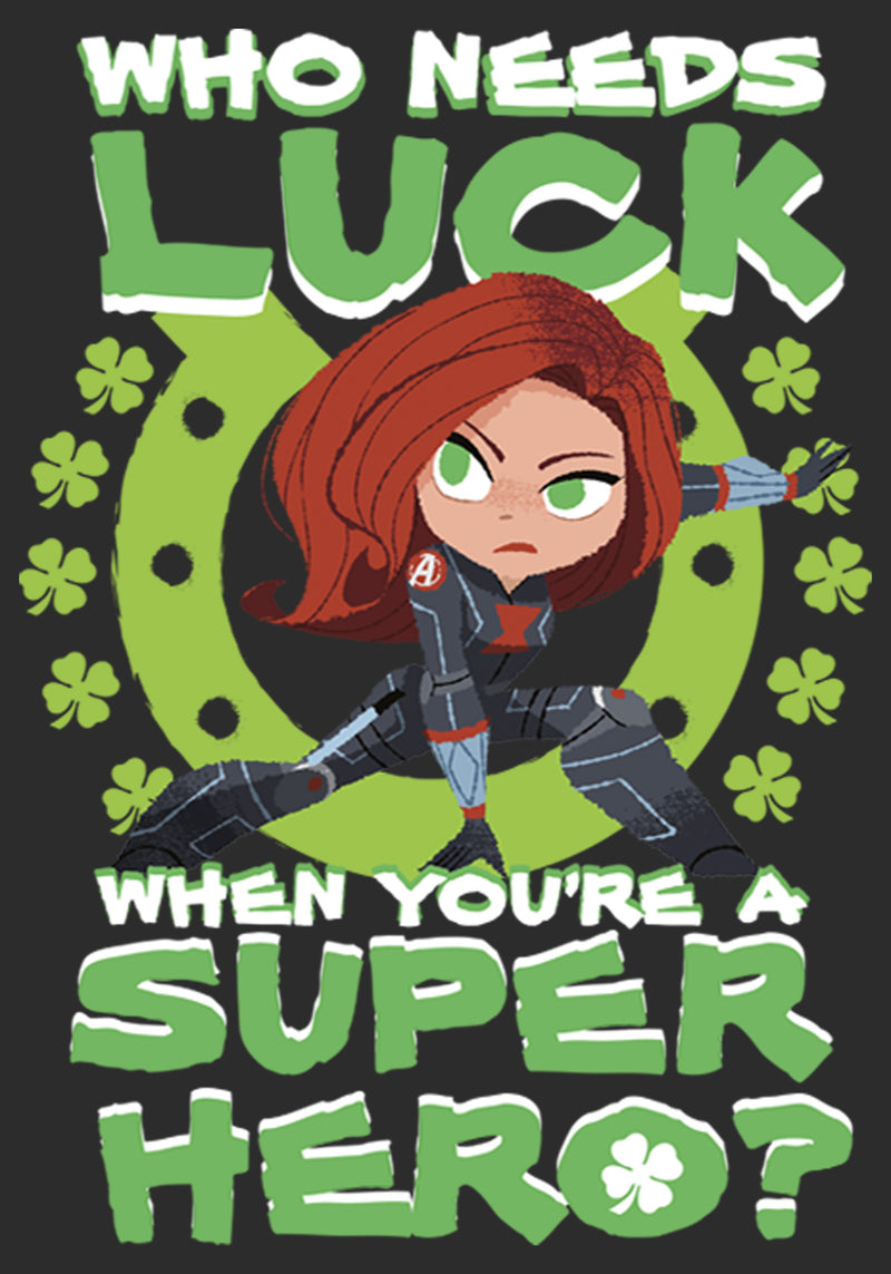 Women's Marvel St. Patrick's Day Black Widow Who Needs Luck T-Shirt