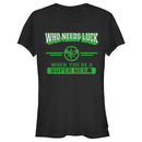 Junior's Marvel St. Patrick's Day Captain Marvel No Luck Needed T-Shirt